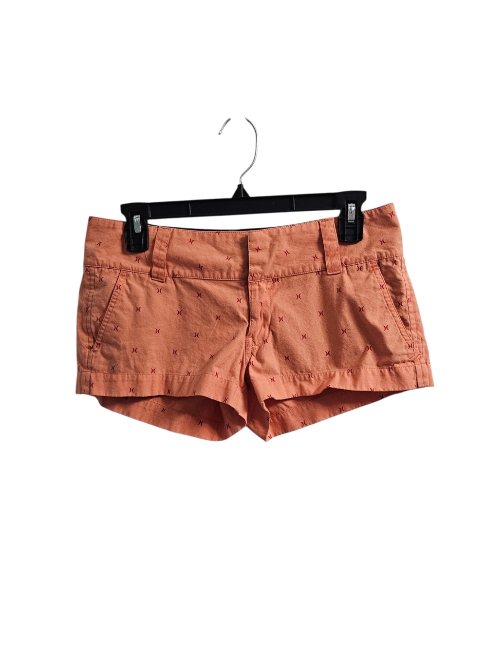 Hurley Vintage Y2k Orange Micro Shorts Size 3 Low Rise